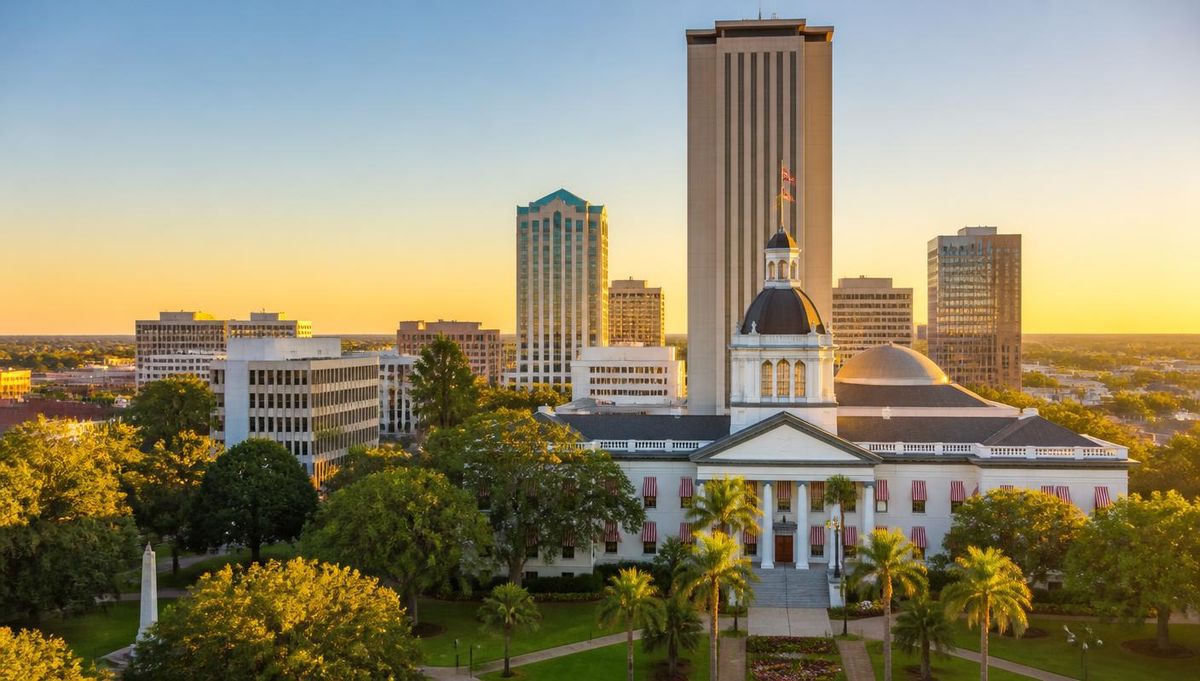Downtown Tallahassee, Florida at golden hour